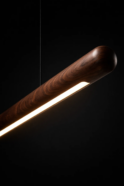 Scandinavian Rosewood Round Pendant Light