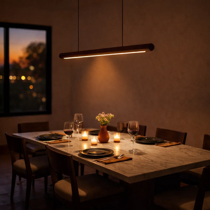 Scandinavian Rosewood Round Pendant Light