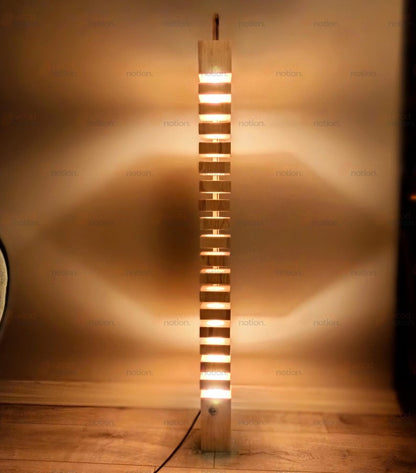 Handcrafted Rustic Wooden Floor Lamp